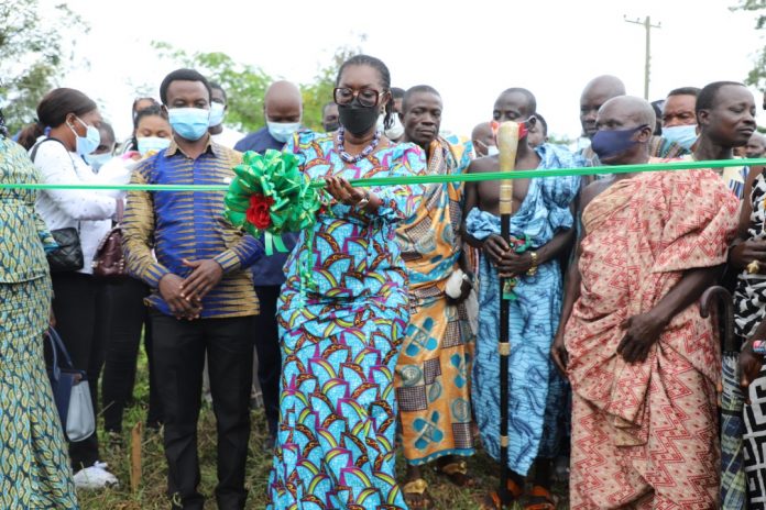 Communications and Digitalisation Minister, Mrs Ursula Owusu-Ekuful, at the sod cutting